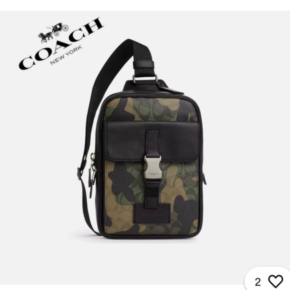 Brand new Coach Track Pack In Signature Canvas With Camo Print main image 4